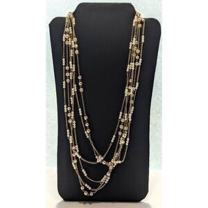 Vintage Triple Strand Faux Pearls Baroque Champagne